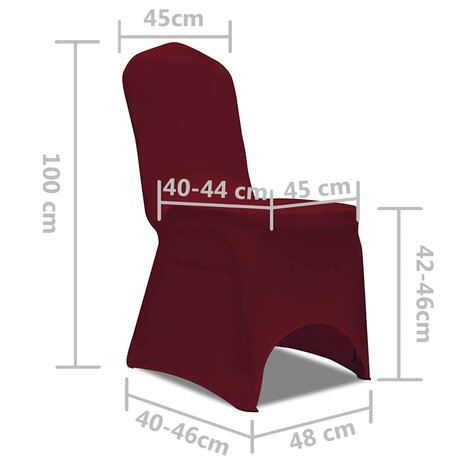Hoes voor stoelen 50 stuks (wijnrood) 7