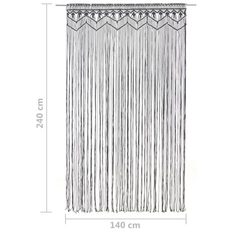 Gordijn macram&eacute; 140x240 cm katoen antraciet 5