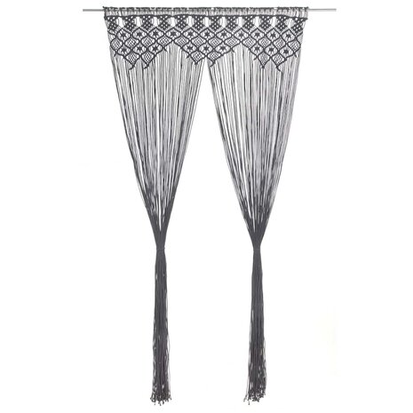Gordijn macram&eacute; 140x240 cm katoen antraciet 1