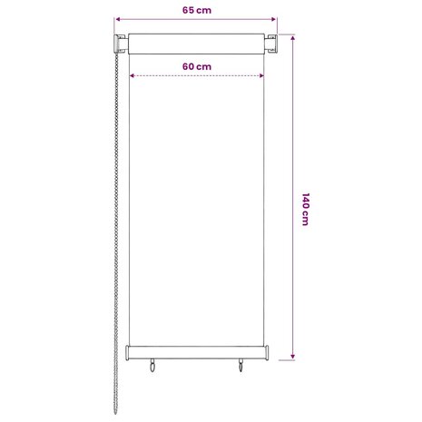 Rolgordijn voor buiten 65(B)x140(H) cm HDPE blauw 6