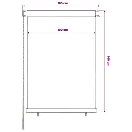 Rolgordijn voor buiten 105(B)x140(H) cm HDPE blauw 6