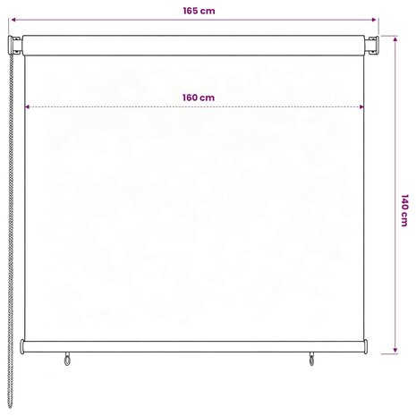 Rolgordijn voor buiten 165(B)x140(H) cm HDPE blauw 6