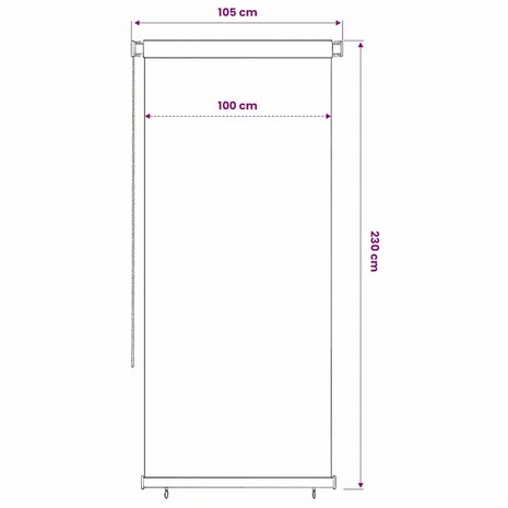 Rolgordijn voor buiten 65(B)x230(H) cm HDPE blauw 6