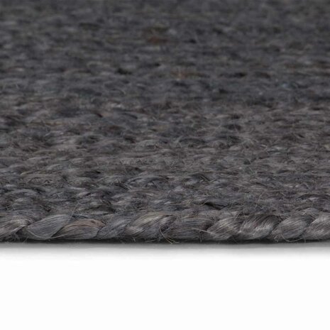 Vloerkleed handgemaakt rond 150 cm jute donkergrijs 3