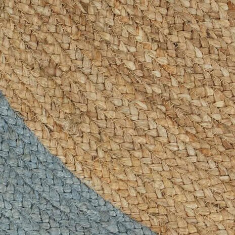 Vloerkleed handgemaakt met olijfgroene rand 90 cm jute 4