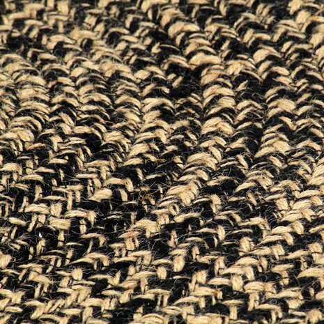 Vloerkleed handgemaakt 150 cm jute zwart en naturel 4