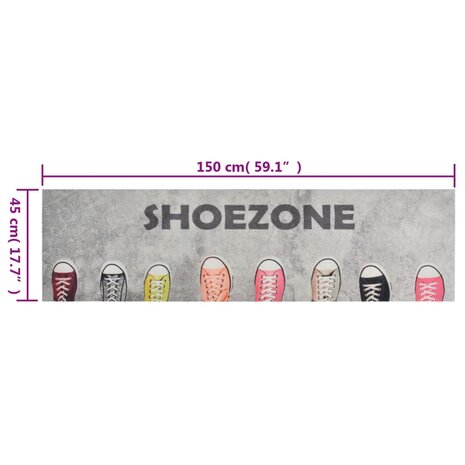 Keukenmat wasbaar shoezone-print 45x150 cm fluweel 5