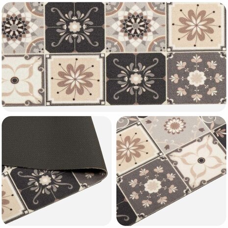 Keukenmat Grijs-beige moza&iuml;ek 150 x 45 cm 3