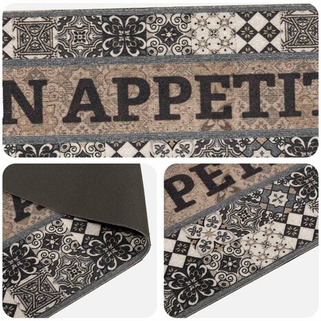 Keukenmat Grijs bon appetit 150 x 45 cm 100% Polyamide 3