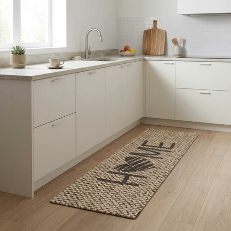 Keukenmat Beige home 150 x 45 cm 100% Polyamide Wasbaar 1