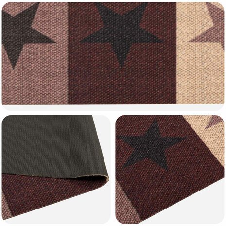 Keukenmat Rode sterren 150 x 45 cm 100% Polyamide 3