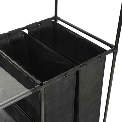 Kledingrek 87x44x158 cm staal en ongeweven stof zwart 3