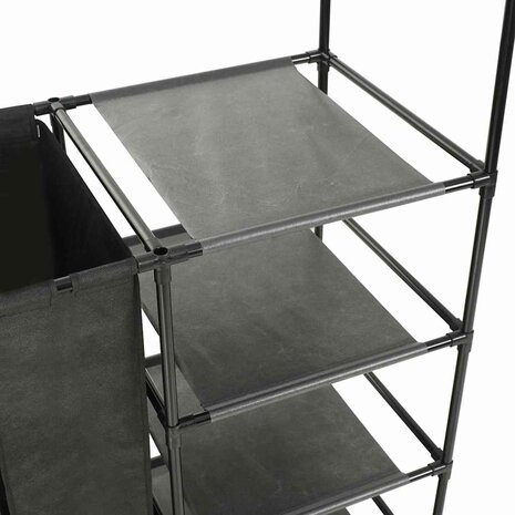 Kledingrek 87x44x158 cm staal en ongeweven stof zwart 4