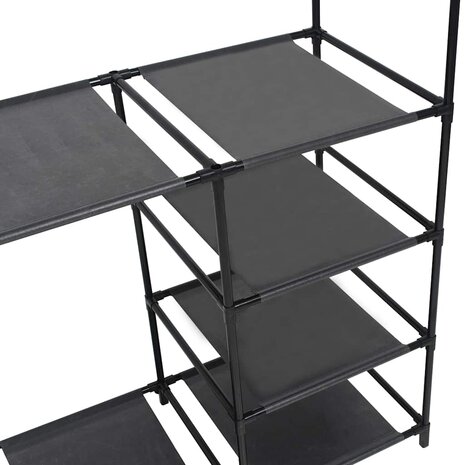 Kledingrek 87x44x158 cm staal en nonwoven stof zwart 3