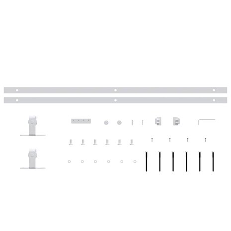 Ophangset voor minischuifdeur 183 cm koolstofstaal wit 4