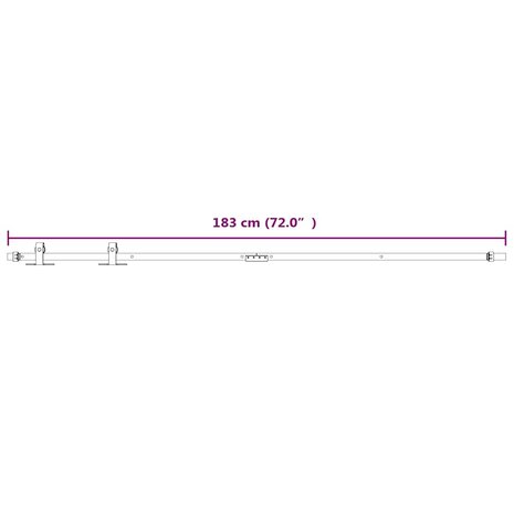 Ophangset voor minischuifdeur 183 cm koolstofstaal wit 6