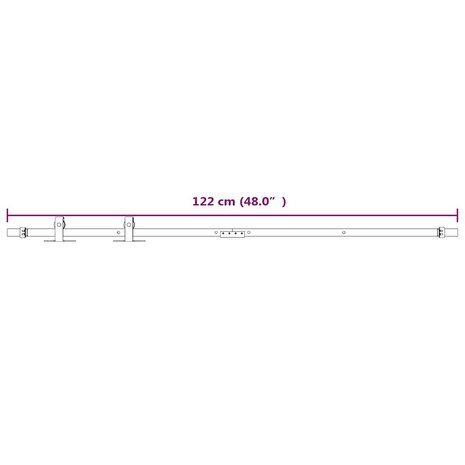 Ophangset voor minischuifdeur 122 cm koolstofstaal wit 6