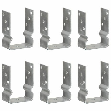 Grondankers 6 st 10x6x15 cm gegalvaniseerd staal zilverkleurig 1
