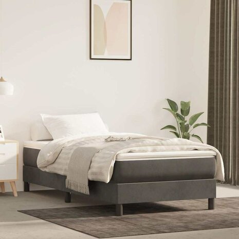 Pocketveringmatras medium 80x200x20 cm fluweel donkergrijs 1