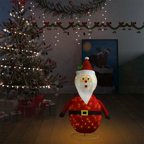 Kerstman decoratief LED 90 cm luxe stof 3