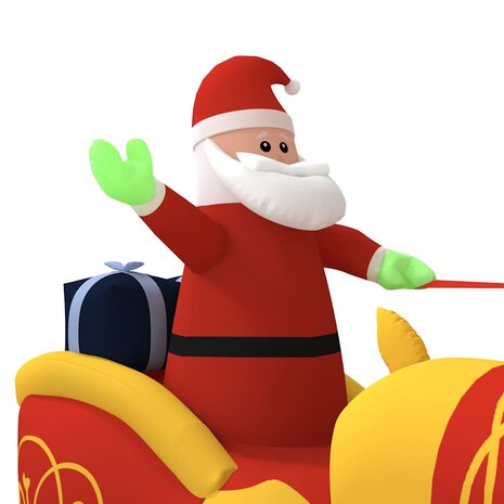 Kerstdecoratie kerstman en rendieren opblaasbaar LED 130 cm 6