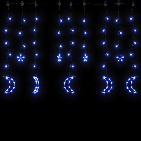 Lichtslinger ster en maan afstandsbediening 138 LED's blauw 4