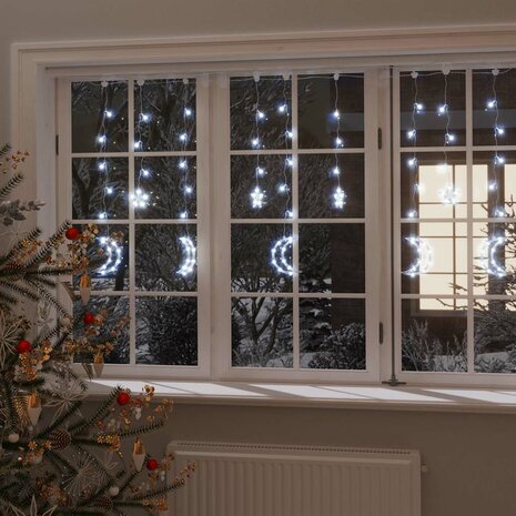 Lichtslinger ster en maan afstandsbediening 345 LED's koudwit 1
