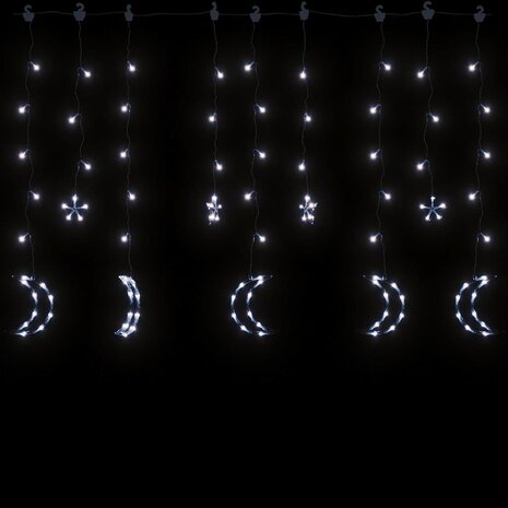 Lichtslinger ster en maan afstandsbediening 345 LED's koudwit 4