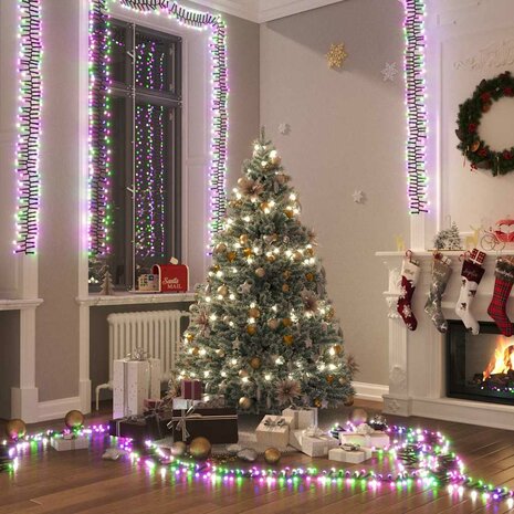 Lichtslinger cluster met 2000 LED's pastel meerkleurig PVC 1
