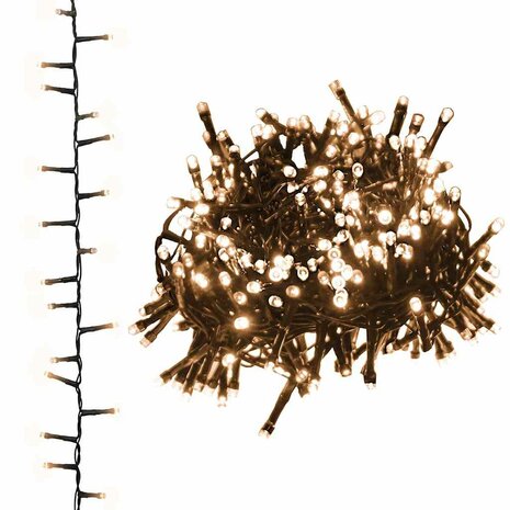 Lichtslinger compact met 400 LED's warmwit 13 m PVC 2