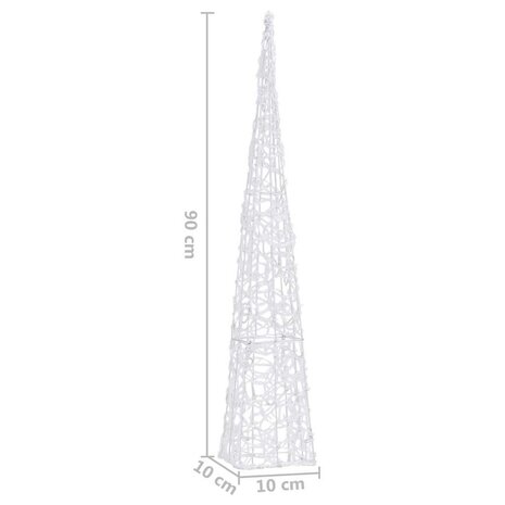 Lichtkegel decoratief LED 90 cm acryl koudwit 9