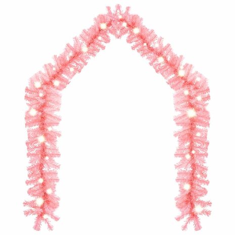 Kerstslinger met LED-lampjes 5 m roze 2