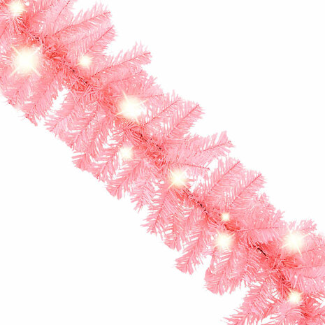 Kerstslinger met LED-lampjes 5 m roze 4