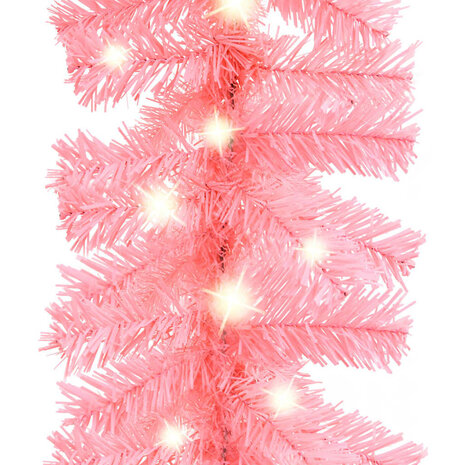 Kerstslinger met LED-lampjes 5 m roze 5