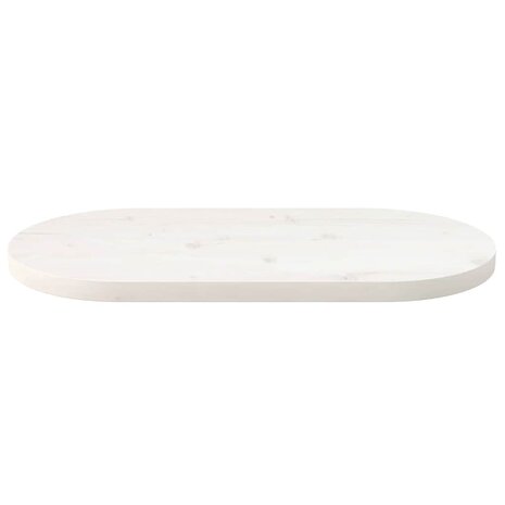Tafelblad ovaal 70x35x2,5 cm massief grenenhout wit 3