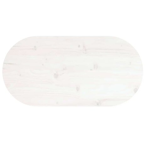 Tafelblad ovaal 70x35x2,5 cm massief grenenhout wit 5