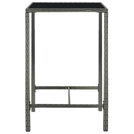 Tuinbartafel 70x70x110 cm poly rattan en glas grijs 3