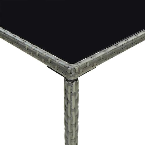 Tuinbartafel 70x70x110 cm poly rattan en glas grijs 5