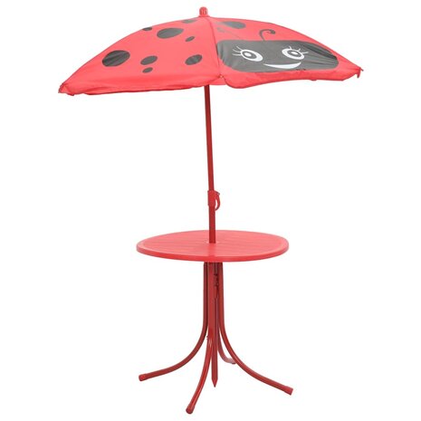 3-delige Bistroset voor kinderen met parasol rood 5