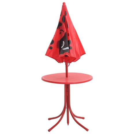 3-delige Bistroset voor kinderen met parasol rood 7