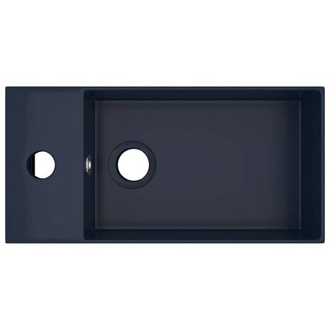 Wastafel met overloop keramiek donkerblauw 4