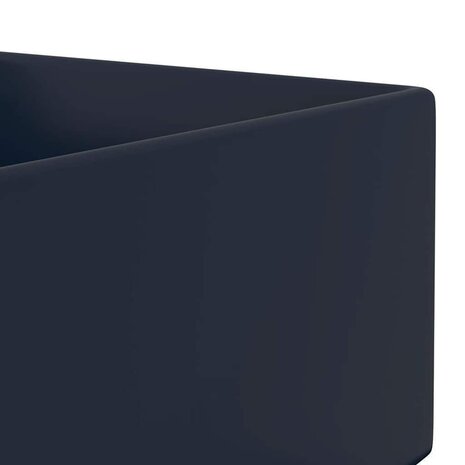 Wastafel met overloop keramiek donkerblauw 5