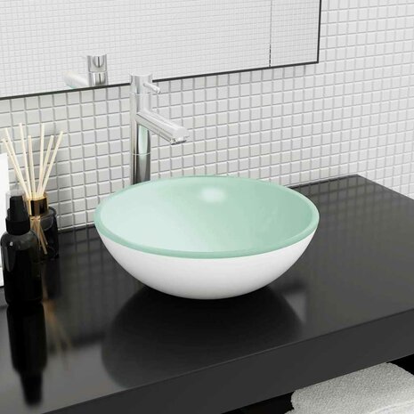 Wasbak 35x12 cm gehard glas wit 1