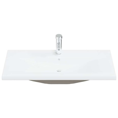 Inbouwwastafel met kraan 91x39x18 cm keramiek wit 3