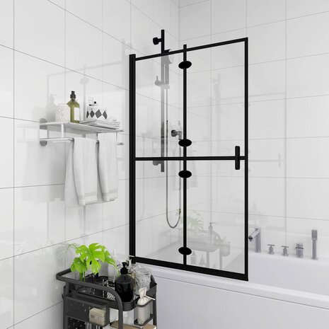 Douchewand inklapbaar 100x140 cm ESG zwart 3