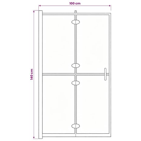 Douchewand inklapbaar 100x140 cm ESG zwart 7
