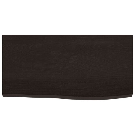 Wastafelblad 60x30x2 cm behandeld massief hout donkerbruin 3