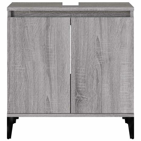 Wastafelkast 58x33x60 cm bewerkt hout grijs sonoma eikenkleurig 6