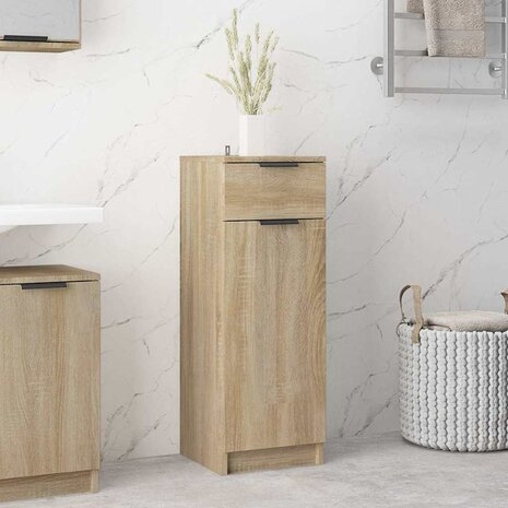 Badkamerkast 32x33,5x90 cm bewerkt hout sonoma eikenkleurig 1