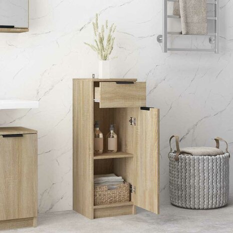 Badkamerkast 32x33,5x90 cm bewerkt hout sonoma eikenkleurig 3